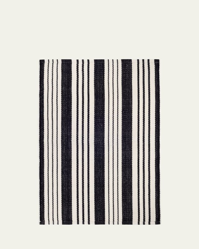 Birmingham Black Handwoven Cotton Rug, 6' x 9'